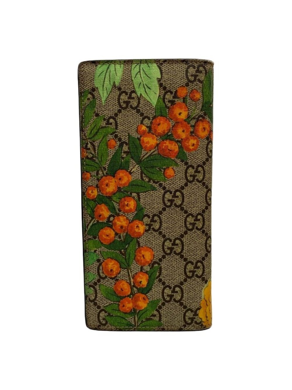 Gucci Wallet GG Supreme Tian Dark Brown Beige Multi - Picture 2 of 8